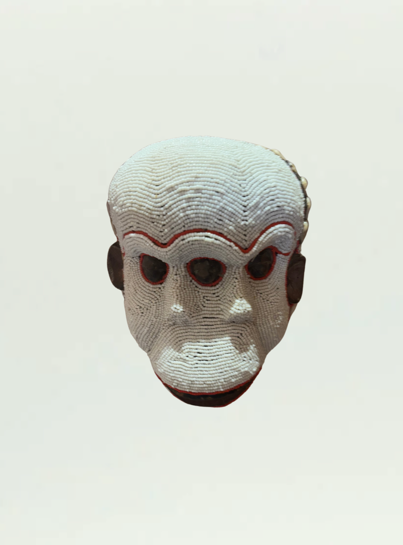 Punu White Beaded Mask