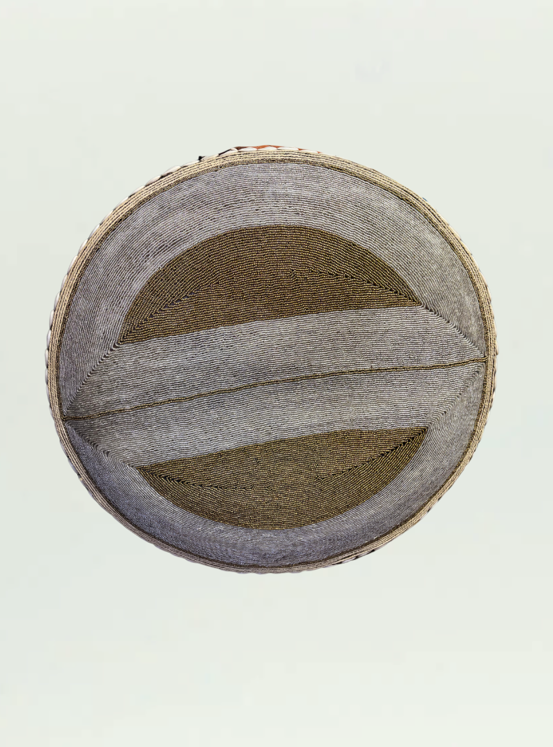 Gold and Silver Beaded Shield