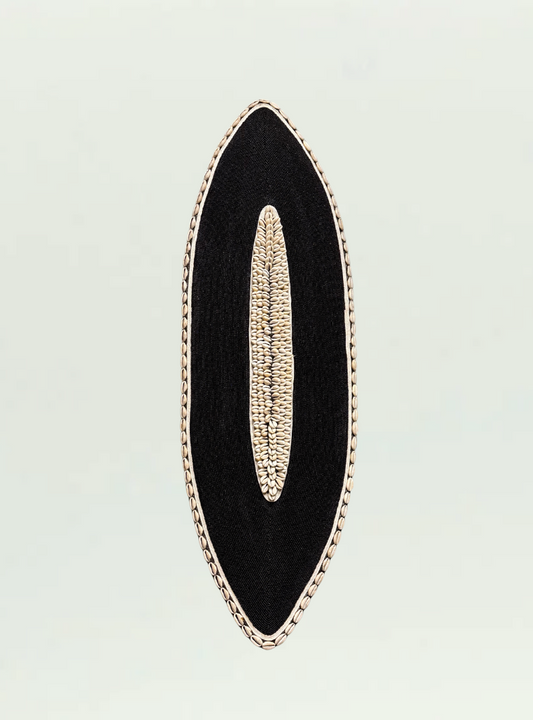 Black Long Beaded Shield