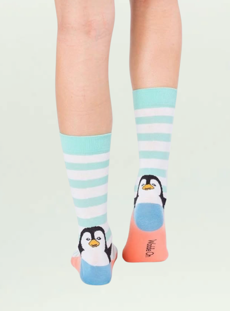 Waddle On Socks Heel Penguins
