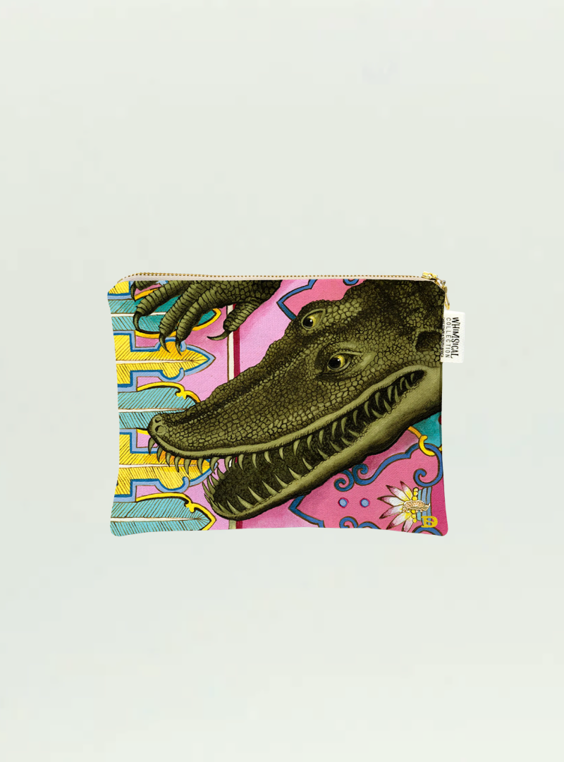 Crocodile Velvet Small Zip Bag