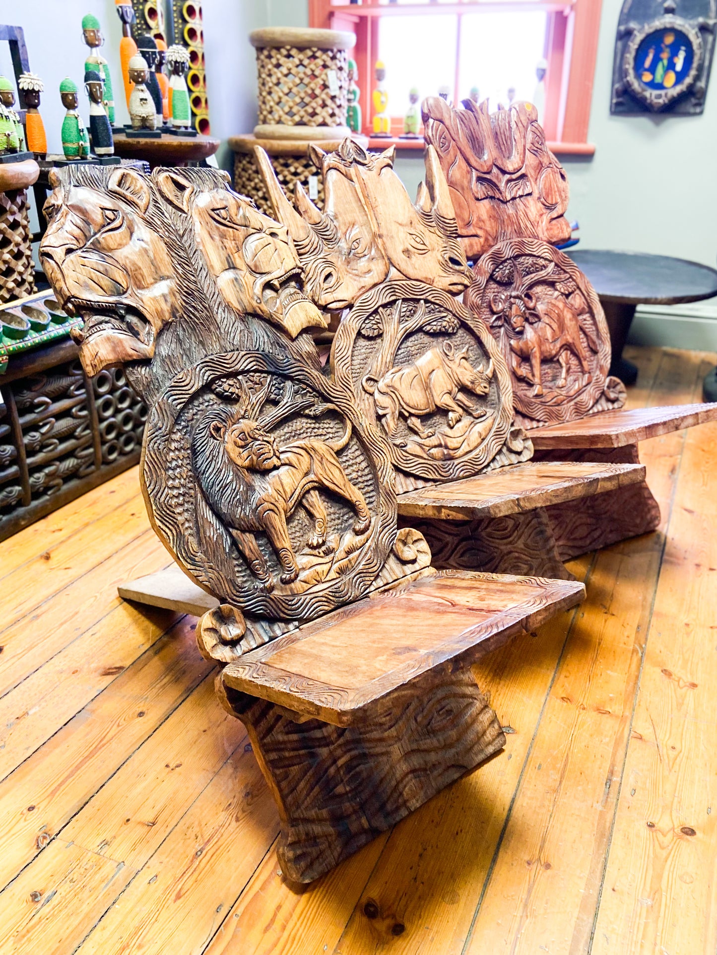 African Wooden Carved Chair