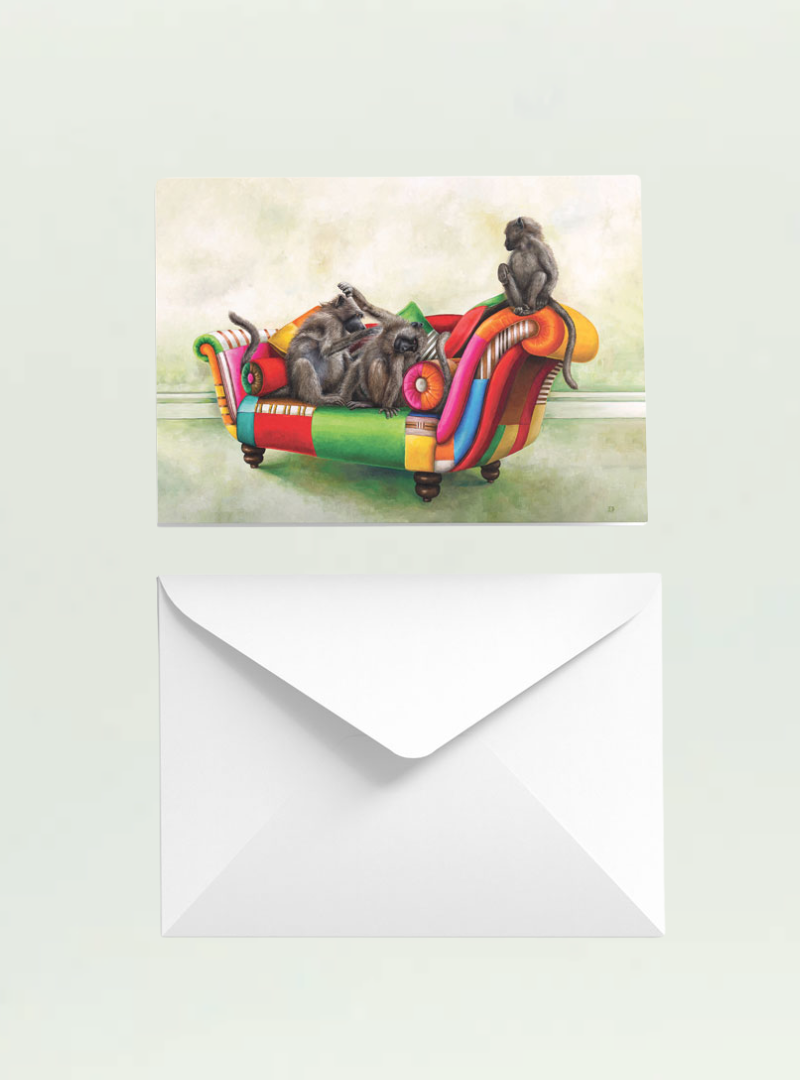 Baboons at Leisure Single Card