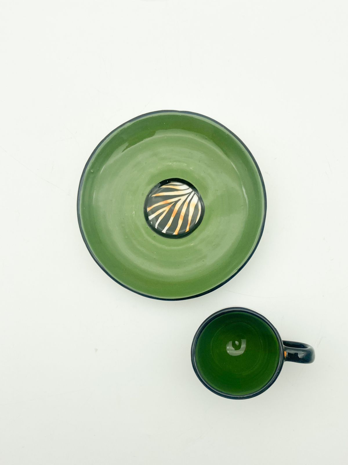 South African Espresso Cup & Saucer Green