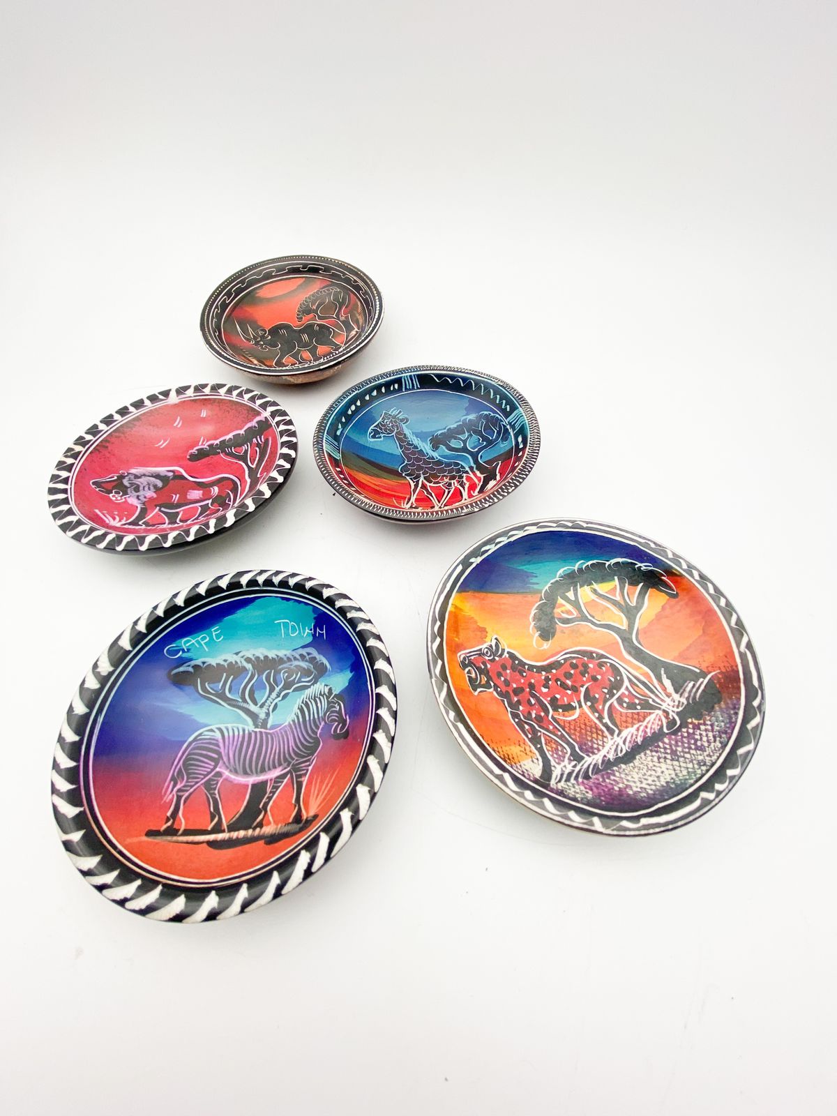 5 x Small Kisii Stones Bowls Various Dark