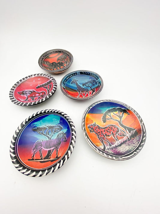 5 x Small Kisii Stones Bowls Various Dark