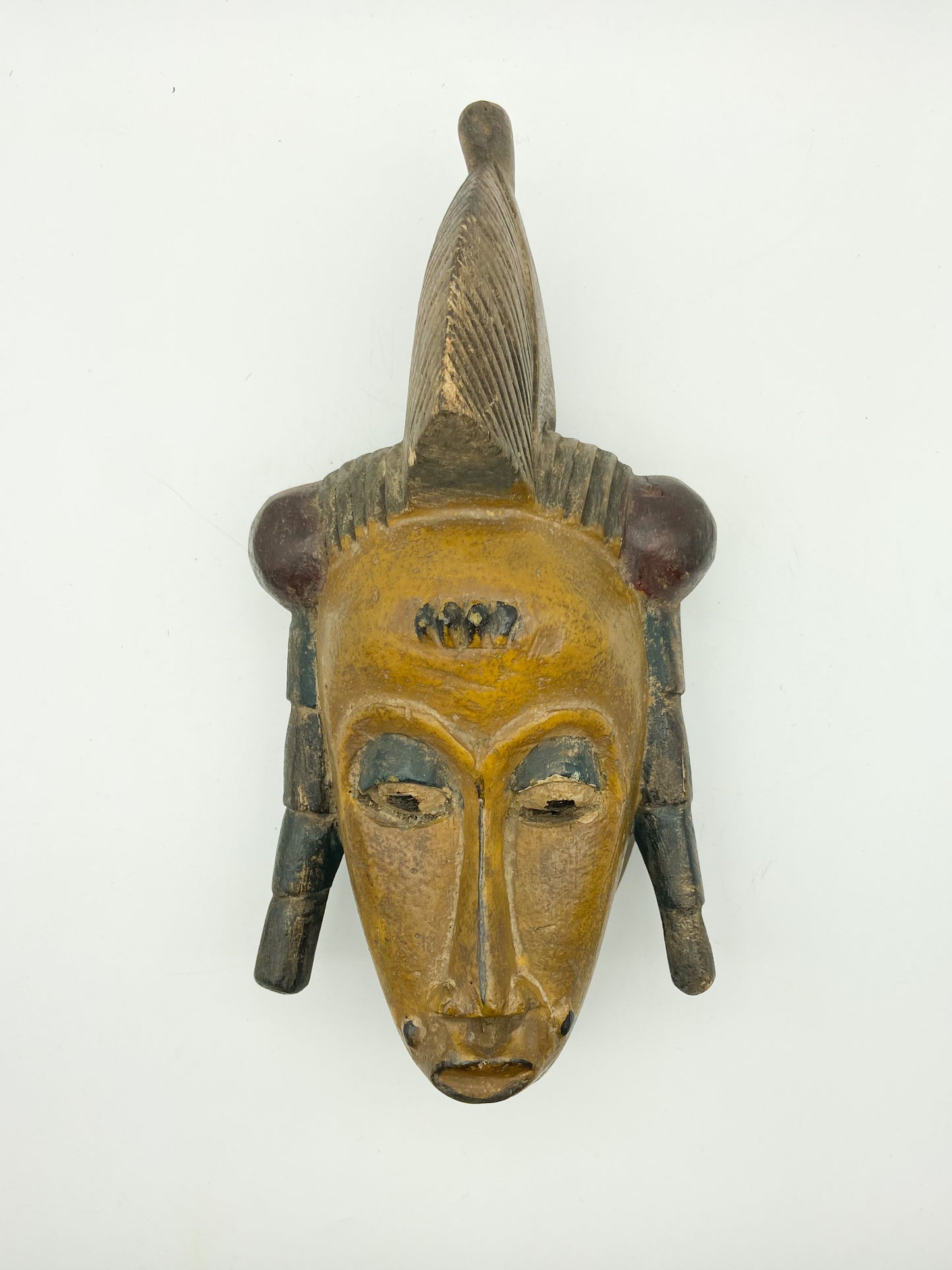 Wooden African Mask Yellow