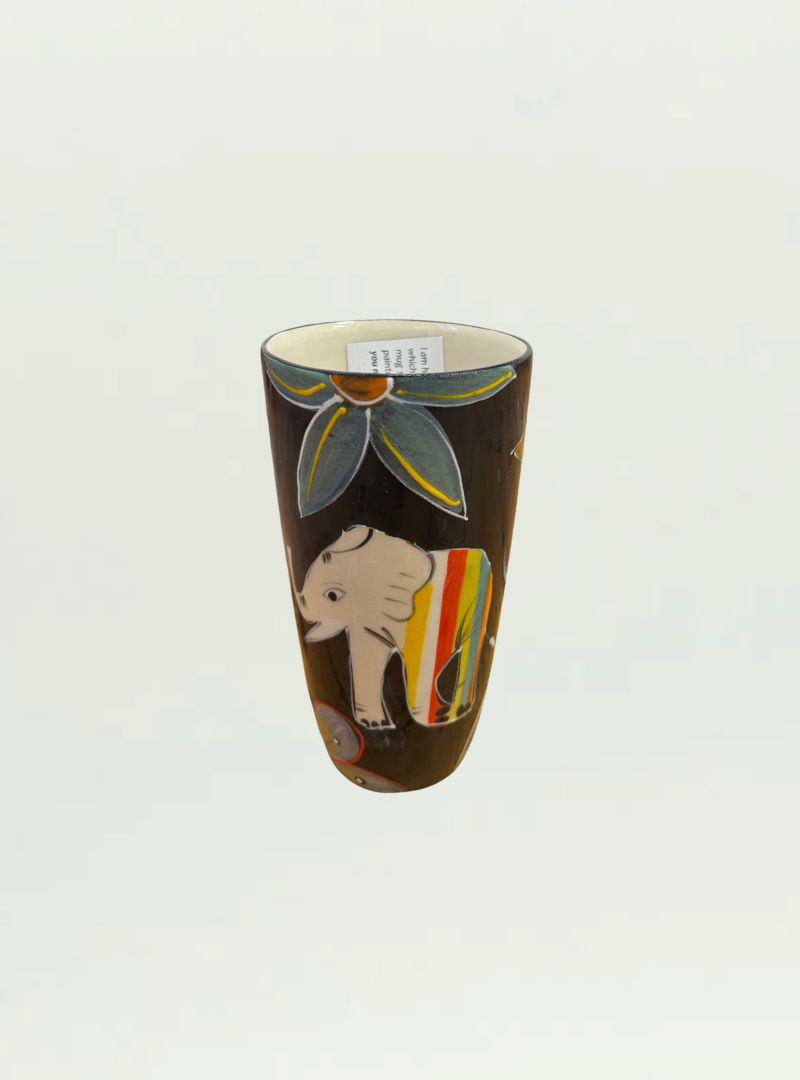 Tall Imibala Elephant Black Cup