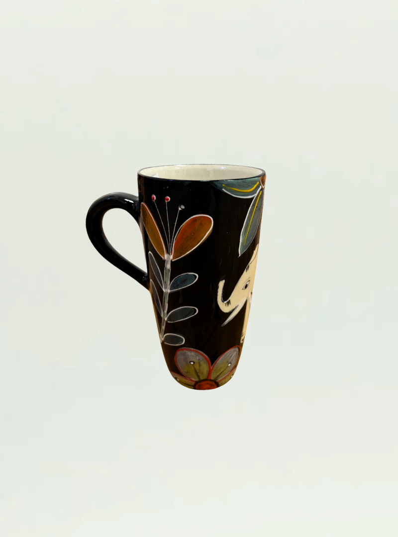 Tall Imibala Elephant Black Cup