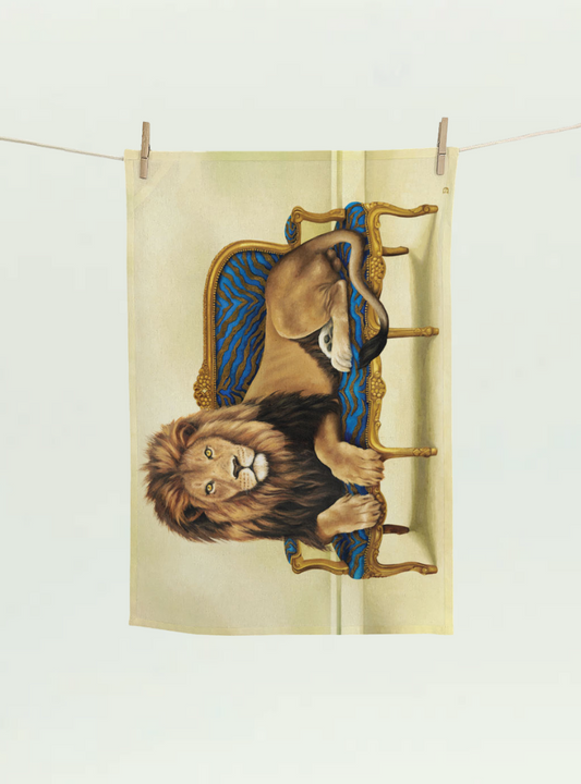 Lion at Leisure Tea Towel