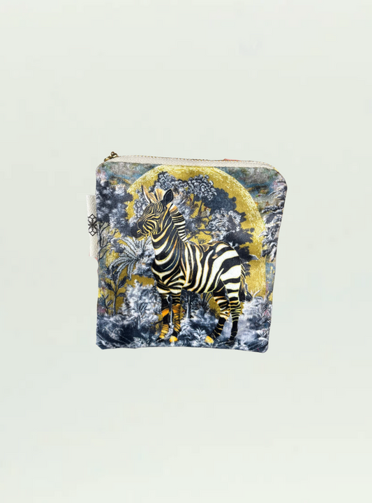 Dark Zebra Small Zip Bag