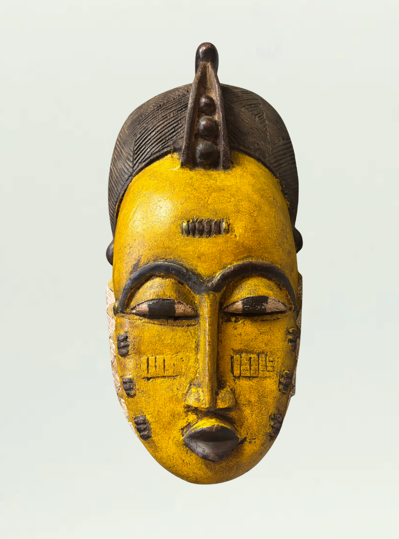 Yellow Wooden Mask