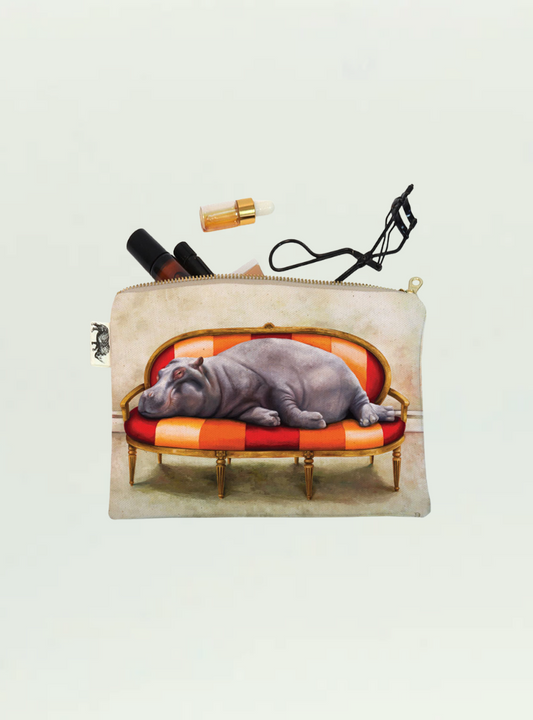 Hippo at Leisure Small Zip Bag