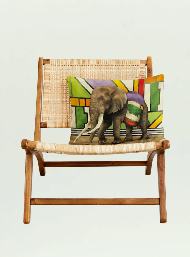 Ndebele Elephant Pillow Cover