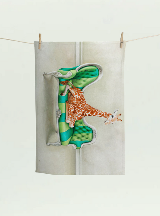 Giraffe at Leisure Tea Towel