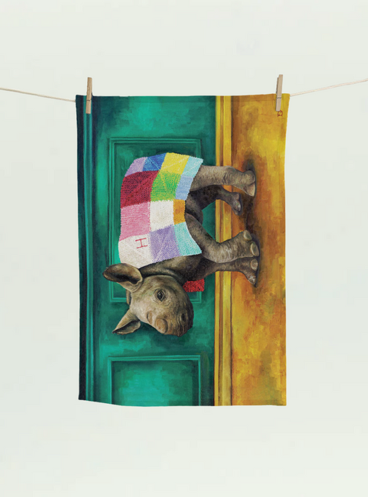 Rhino Warrior Tea Towel