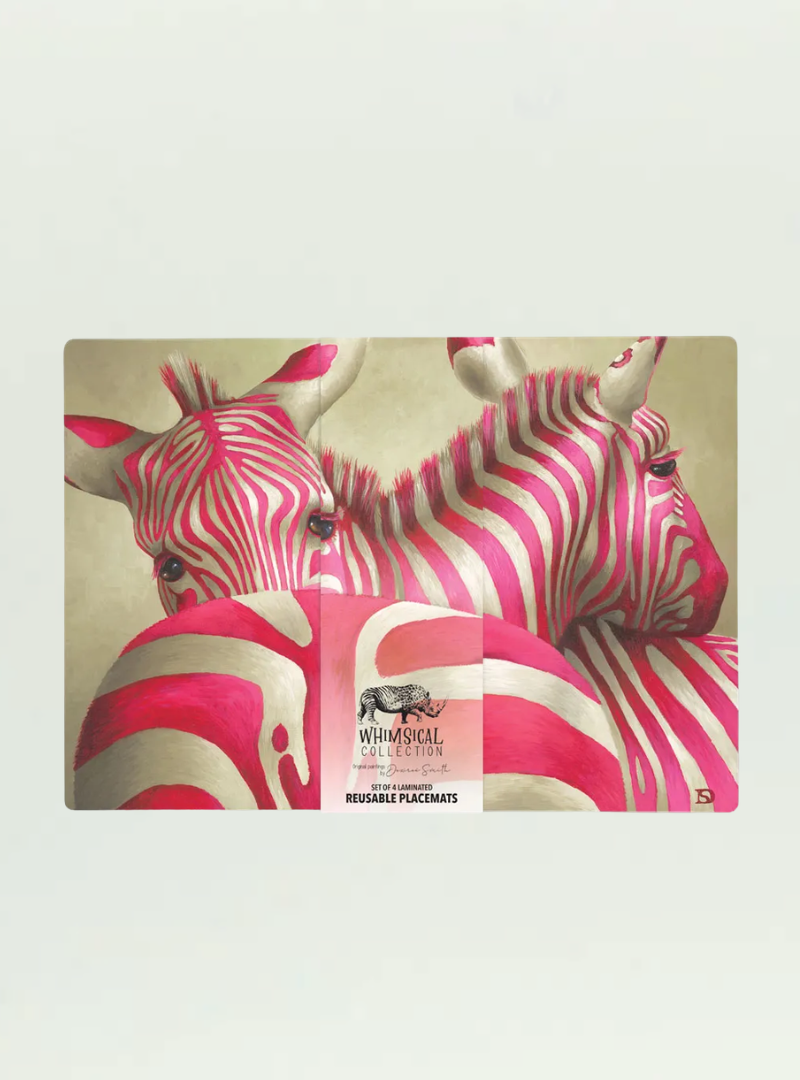 Pink Zebra Placemats Set of 4