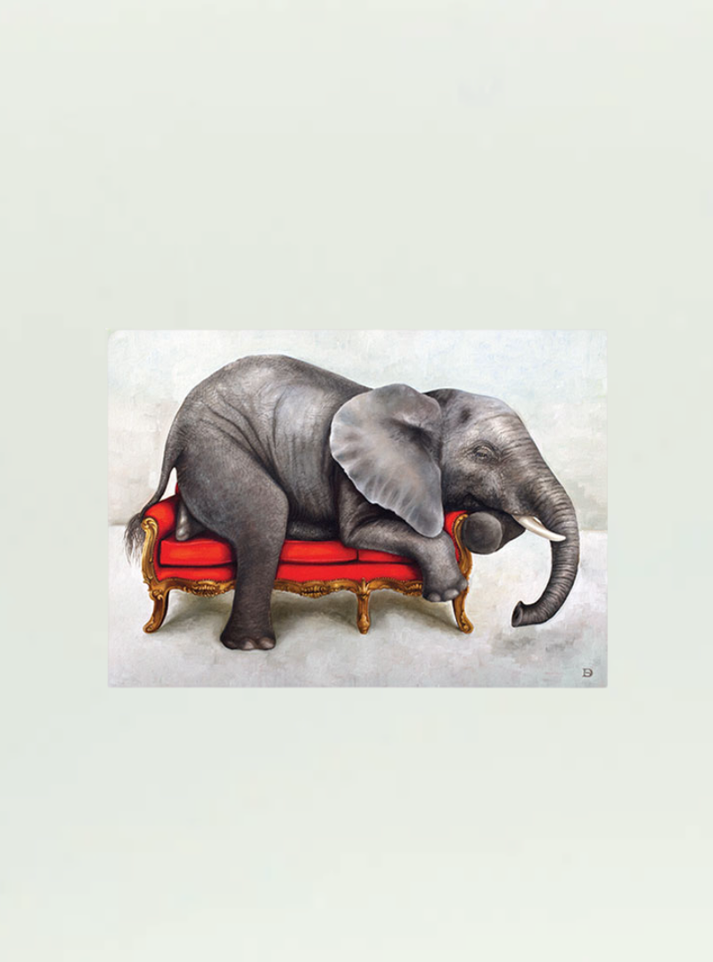 Elephant at Leisure Stretch Canvas
