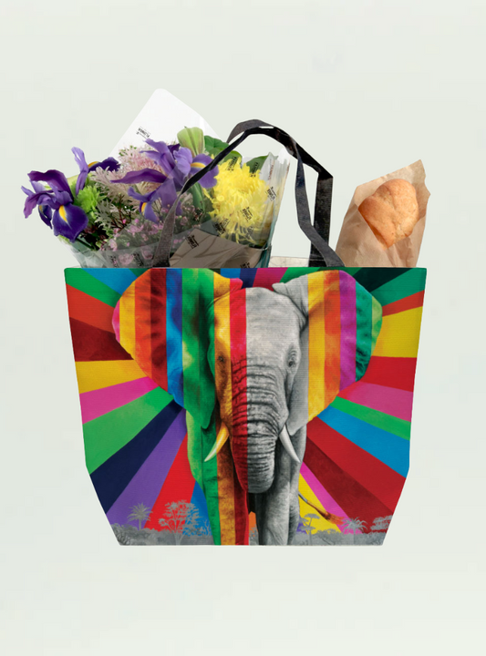 Elephant in Colour Recycled Shopper