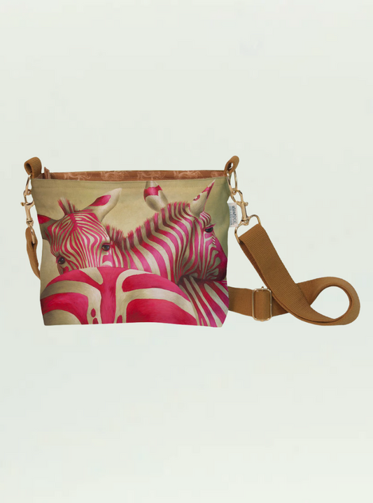 Whimsical Collection Pink Zebra Sling Bag