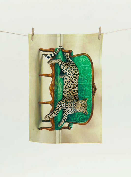 Leopard at Leisure Tea Towel