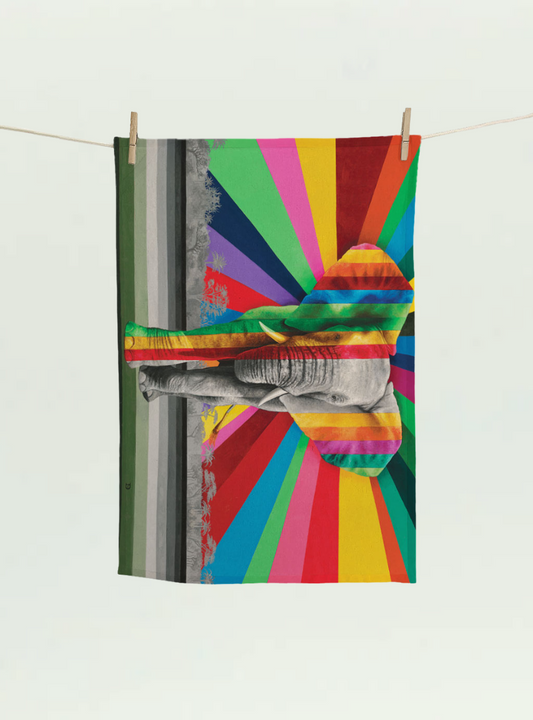Elephant in Colour Tea Towel