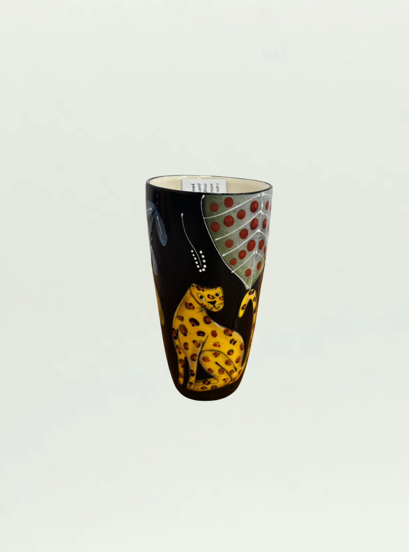 Tall Imibala Cheetah Black Cup