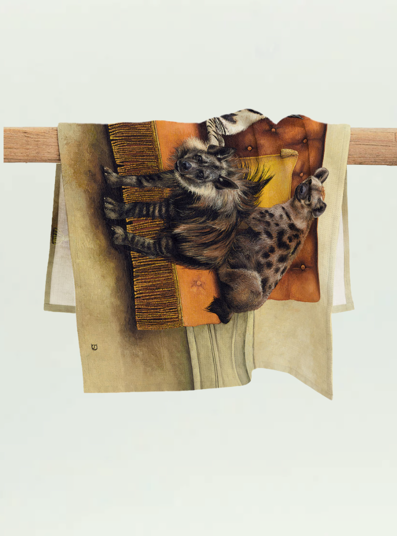 Hyena at Leisure Tea Towel