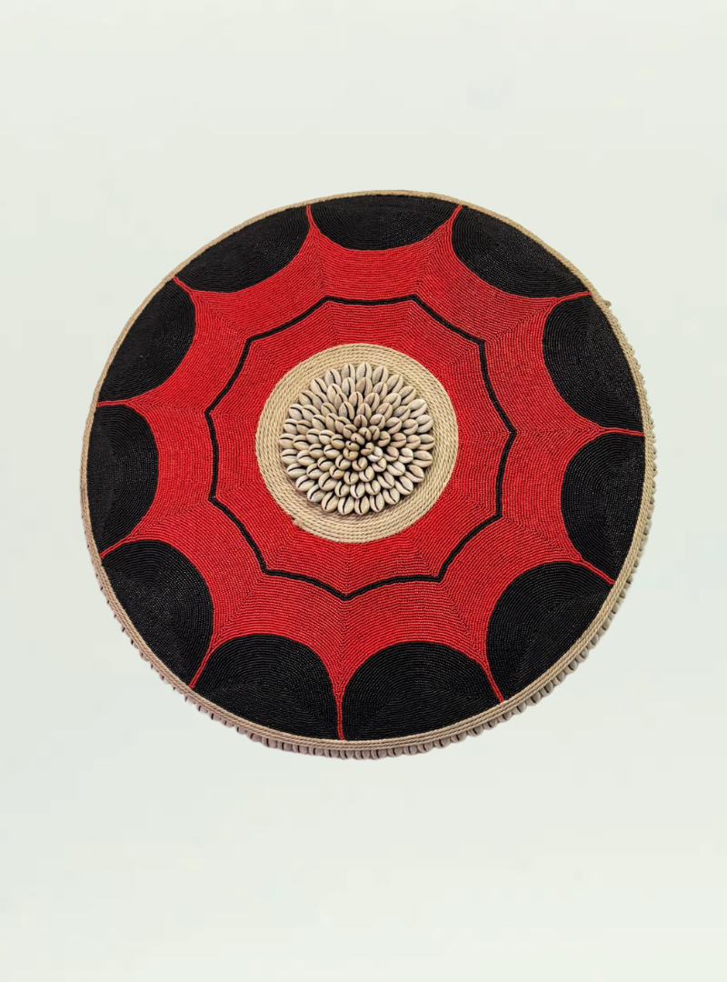 Beaded Red and Black Shield