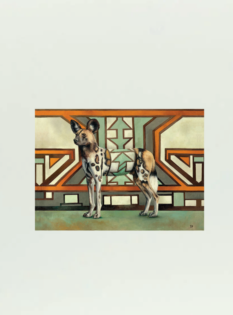 Ndebele Wild Dog Stretch Canvas