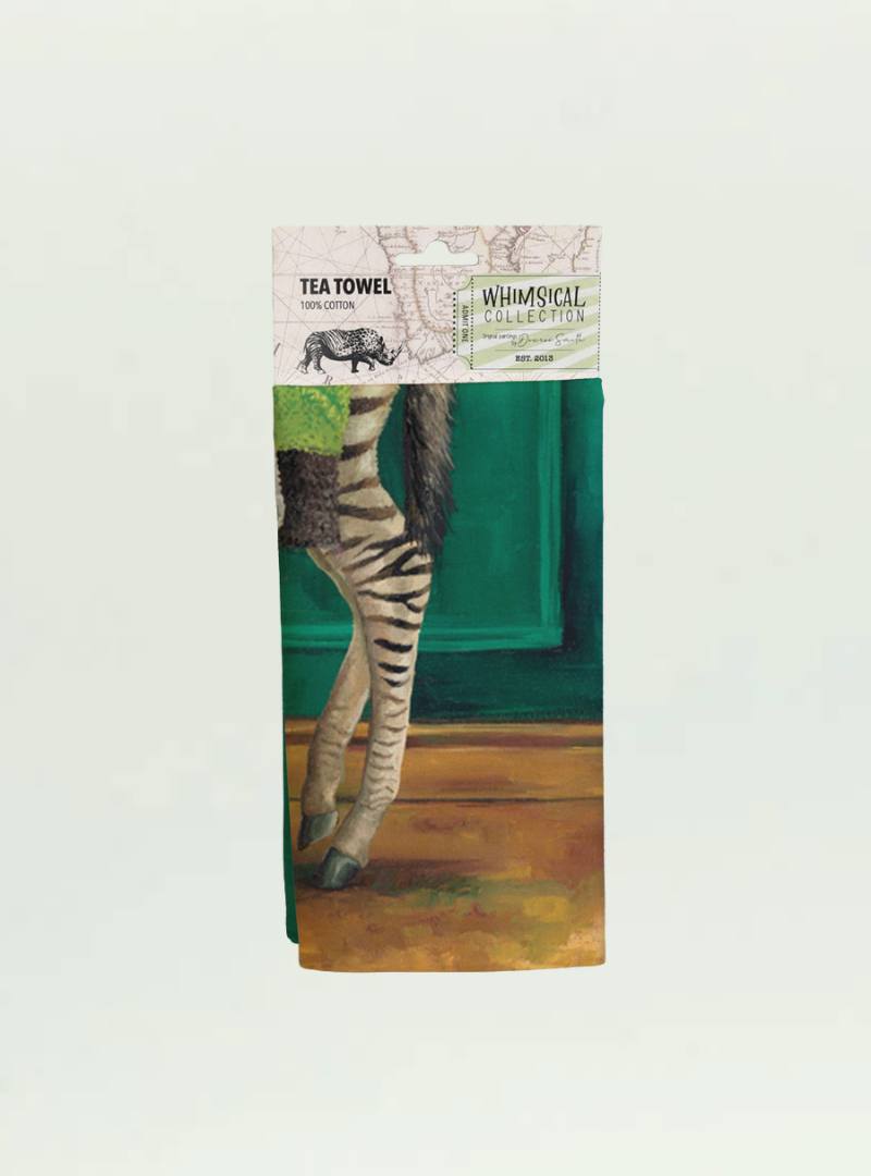 Zebra Warrior Tea Towel