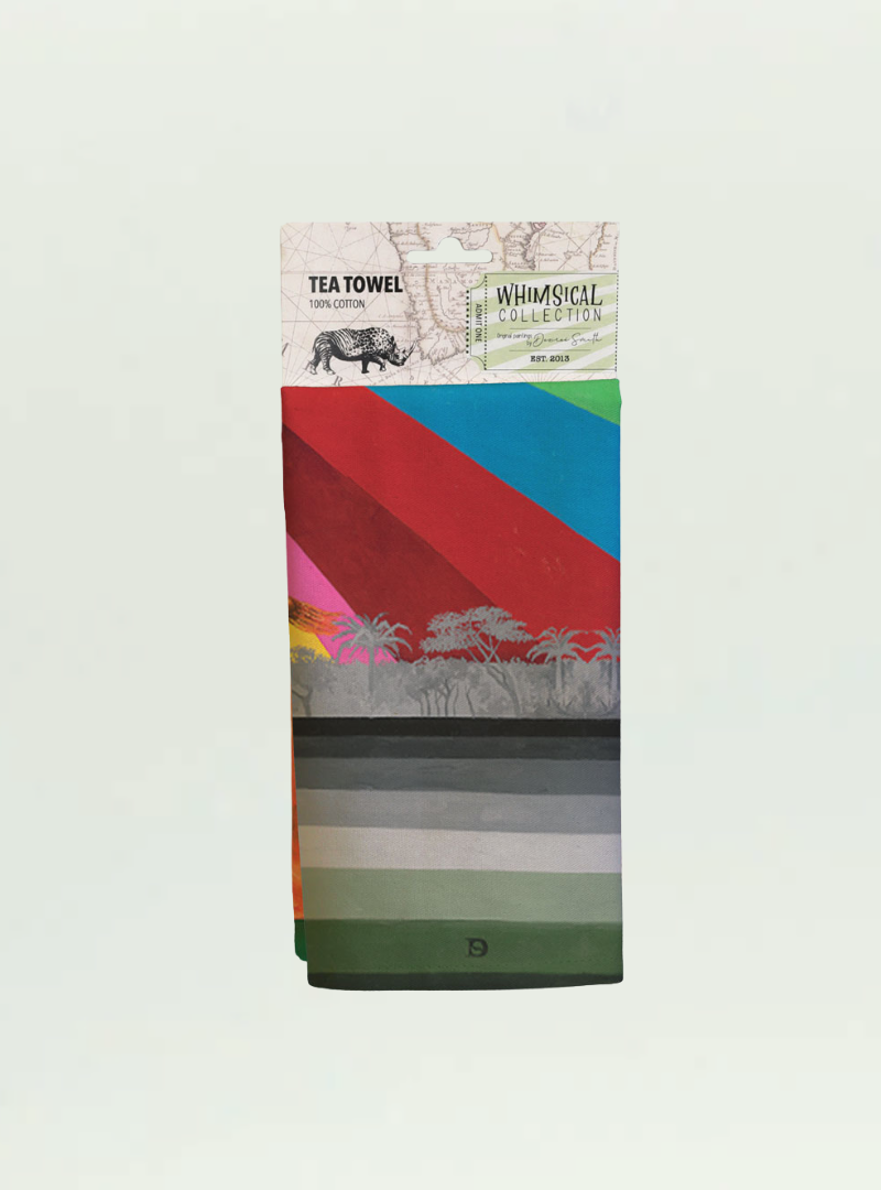 Elephant in Colour Tea Towel