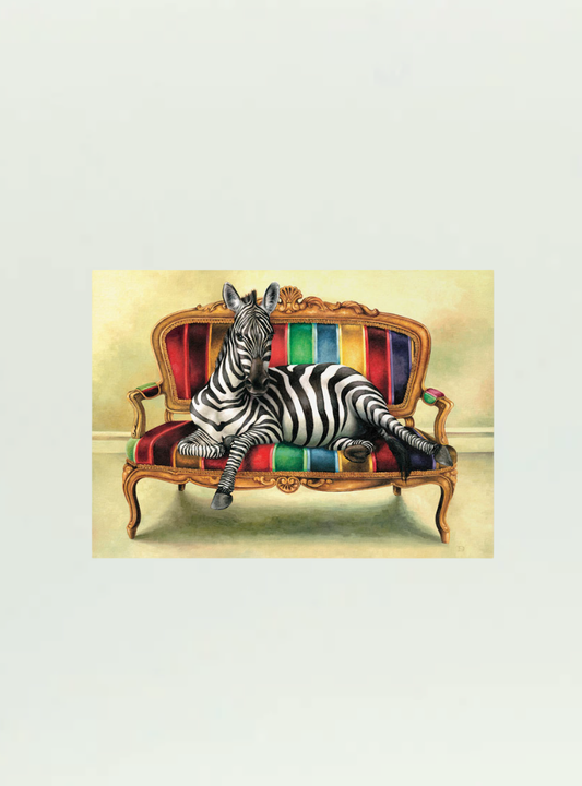 Zebra at Leisure Stretch Canvas