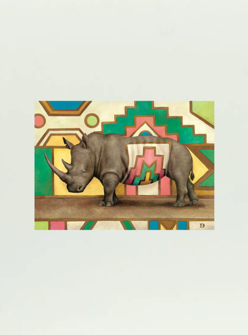 Rhino Ndebele Stretch Canvas