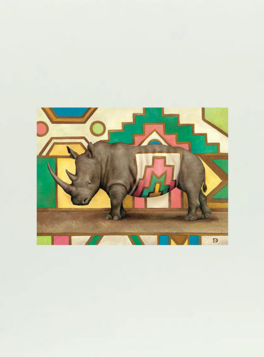 Rhino Ndebele Stretch Canvas