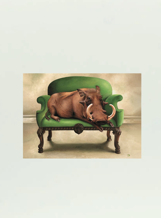 Warthog at Leisure Stretch Canvas