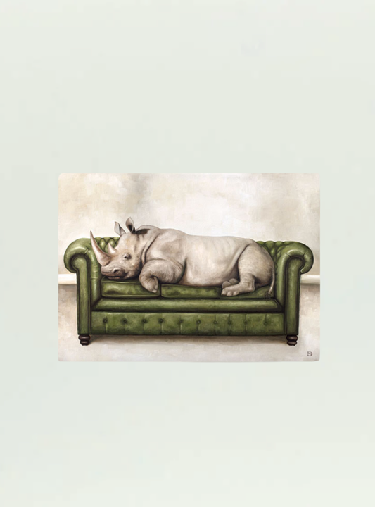 Rhino at Leisure Stretch Canvas