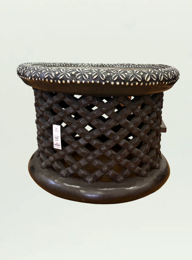 Coined Bamileke Stool Black