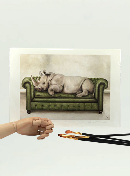 Rhino at Leisure A4 Print