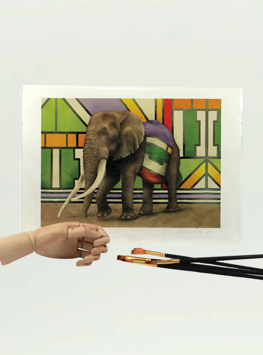 Ndebele Elephant A4 Print