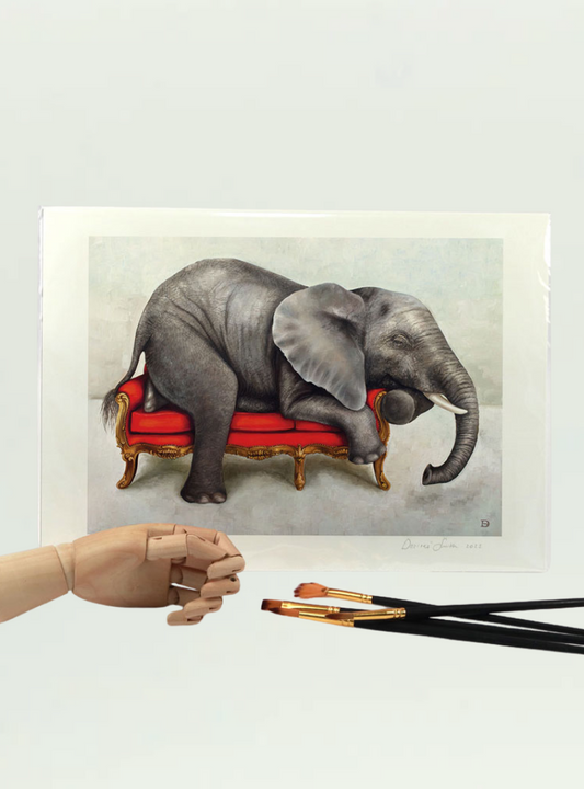 Elephant at Leisure A4 Print