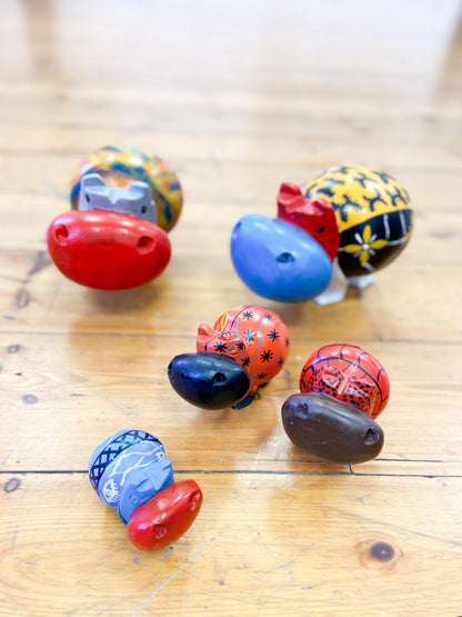 Wooden Painted Hippo, Various Sizes
