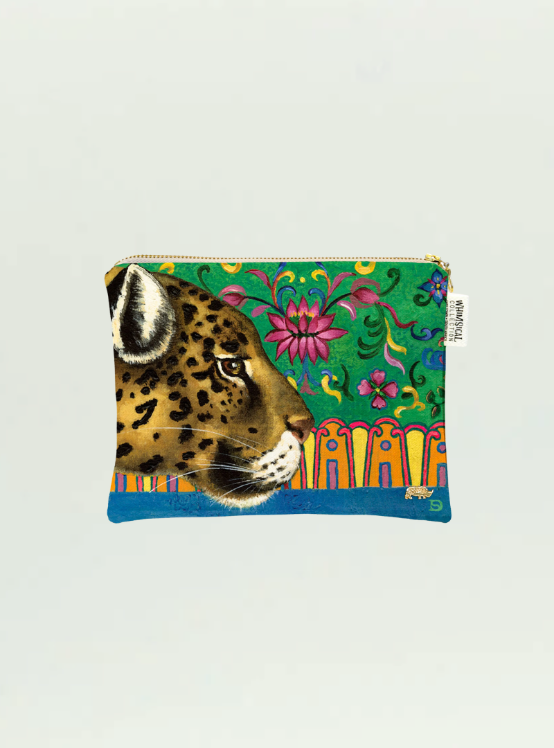 Leopard Velvet Small Zip Bag