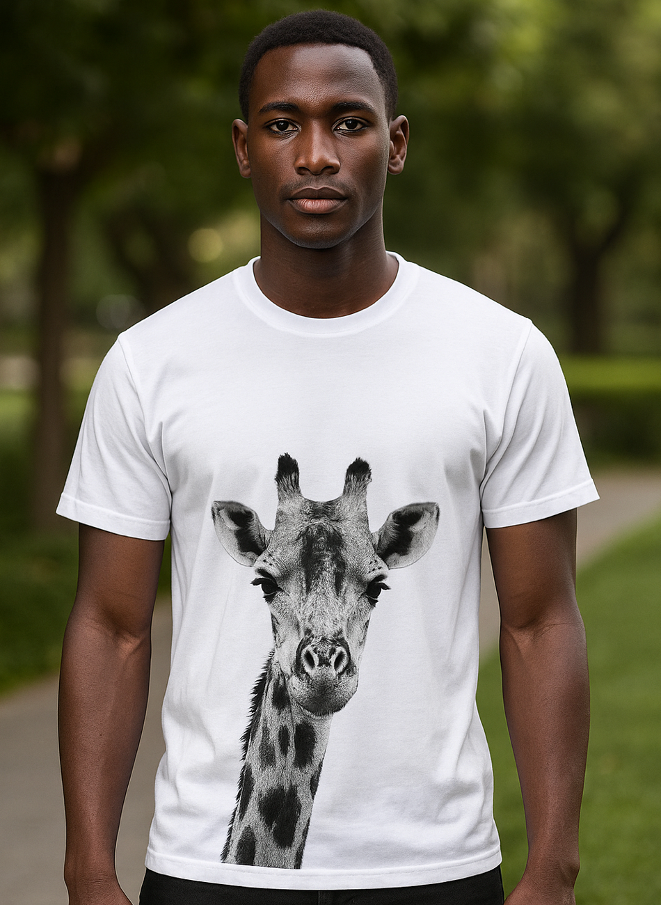 Giraffe White and Black T-shirt