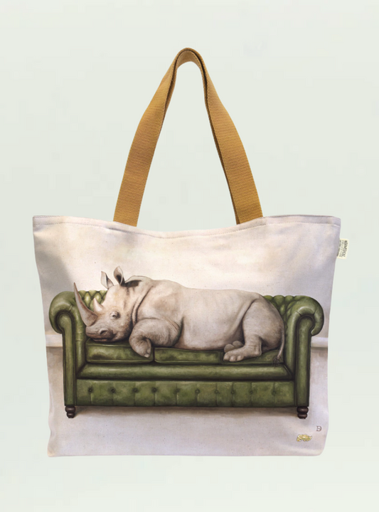 Rhino at Leisure Canvas Bag
