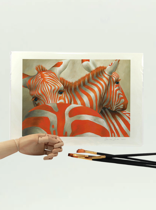 Orange Zebra A4 Print