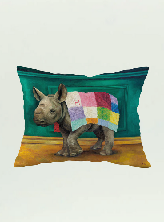 Rhino Warrior Pillow Cover