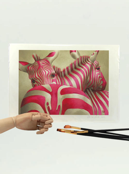 Pink Zebra A4 Print