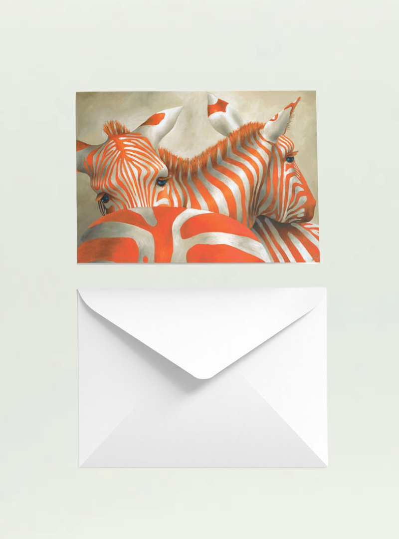 Orange Zebra Single Card