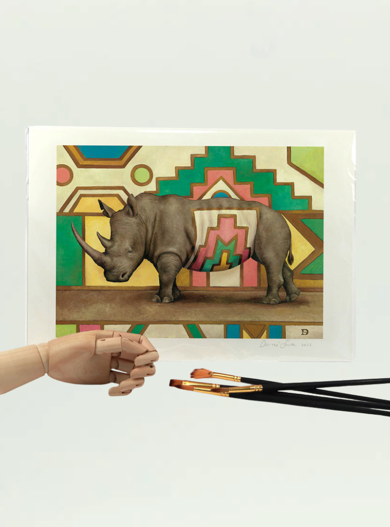 Ndebele Rhino A4 Print
